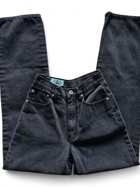 Rare 90s Vintage Petite Calvin Klein Charcoal Gray Black High-Rise Mom Jeans